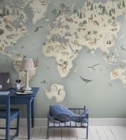 Little Explorer Mural by Borastapeter Sea Blue