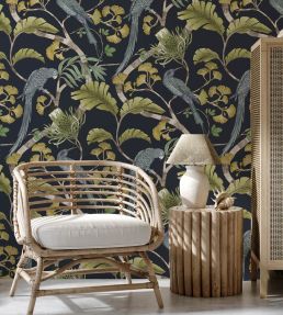 Living Branches Wallpaper by Josephine Munsey Petra and Greens