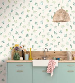 Luck Wallpaper by Caselio Vert D'Eau