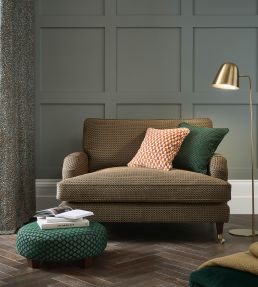 Lyra Fabric by Clarke & Clarke Teal/Citrus