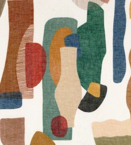 Machaya Print Fabric by Casamance Multico Bleu