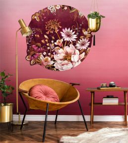 Blooms Decal Mural in Magenta by Avalana Magenta