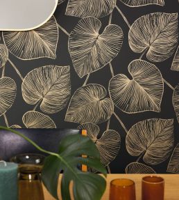Magistral Wallpaper by Caselio Noir Or