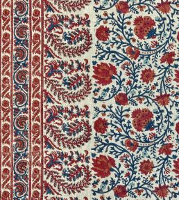 Mallow Border Fabric by Ian Sanderson Bordeaux