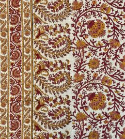 Mallow Border Fabric by Ian Sanderson Cayenne