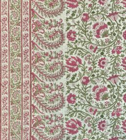 Mallow Border Fabric by Ian Sanderson Thrift Pink