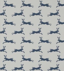 March Hare Wallpaper by Jane Churchill Navy