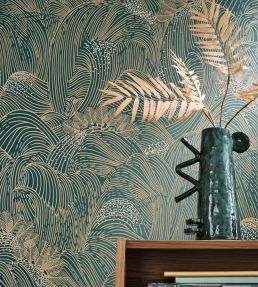 Maree Haute Wallpaper by Casamance Bleu Persan