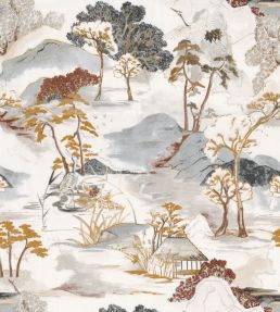 Matsu Lin Fabric by Casamance Pierre Bleue Bordeaux