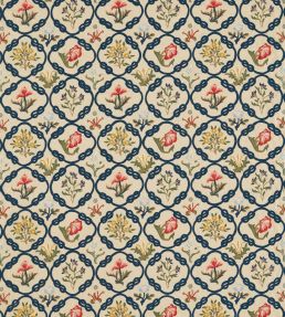 May's Coverlet Fabric by Morris & Co Indigo/Rose