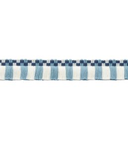 MDS Check Brush Fringe Trimming by Samuel & Sons Azure