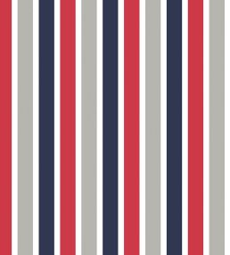 Medium Block Stripe Wallpaper by Today Interiors Red/Navy