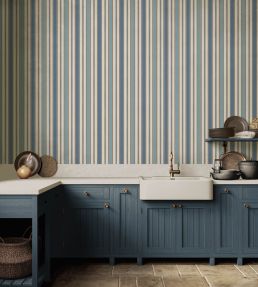 Melbourne Stripe Wallpaper by GP & J Baker Soft Red/Green