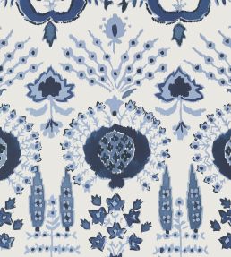 Mendoza Suzani Wallpaper by Thibaut Blue and White
