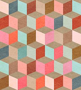 Coloured Geometry Wallpaper by MINDTHEGAP Brown Multi