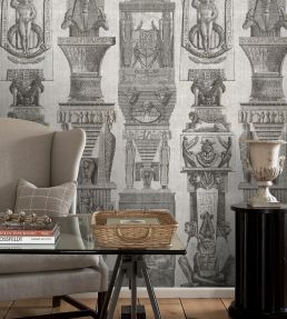 Egyptian Columns Wallpaper by MINDTHEGAP Grey,Taupe