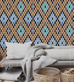 Medersa El Attarine Wallpaper by MINDTHEGAP Black,Blue,Brown