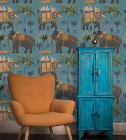 The Procession Wallpaper by MINDTHEGAP Blue