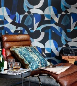 Labyrinthine Wallpaper by MINDTHEGAP Indigo