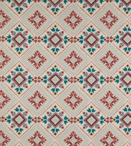 Minerva Fabric by Jane Churchill Red/Teal
