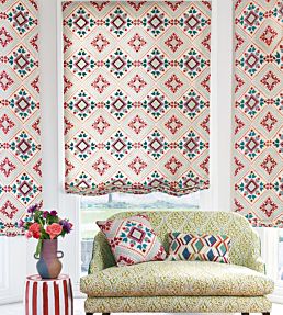 Minerva Fabric by Jane Churchill Red/Teal