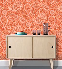Paisley Crescent Wallpaper by Mini Moderns Concrete