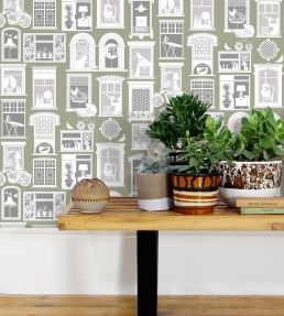 One Day Wallpaper by Mini Moderns Harvest Orange