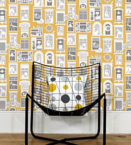 One Day Wallpaper by Mini Moderns Harvest Orange