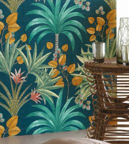 Mirissa Wallpaper by Casamance Encre/Ocre