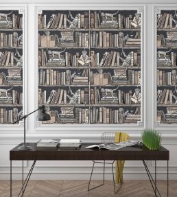 Monkey Library Wallpaper by Brand McKenzie Taupes
