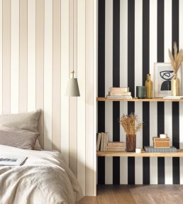 Moonlight Golden Lines Wallpaper by Caselio Bleu Paon Ocean