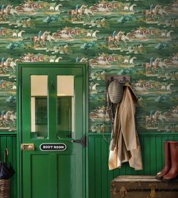 Morning Gallop Wallpaper by Mulberry Home Teal