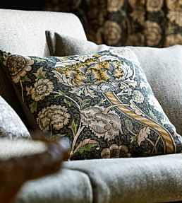 Wandle Fabric by Morris & Co Charcoal/Mustard