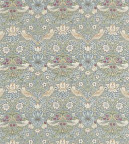 Strawberry Thief Fabric by Morris & co Slate/Vellum