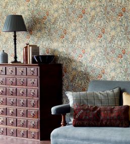 Golden Lily Wallpaper by Morris & Co Slate/Manilla