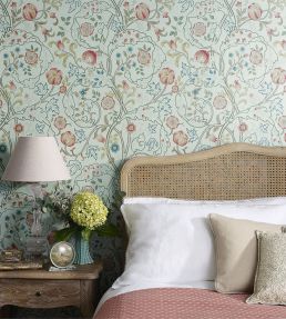 Mary Isobel Wallpaper by Morris & Co Pink/Ivory