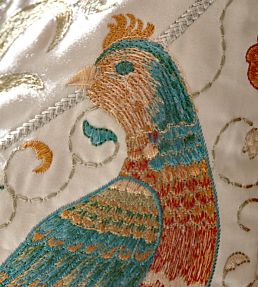 Seasons By May Embroidery Fabric by Morris & Co Sea Glass / Brick