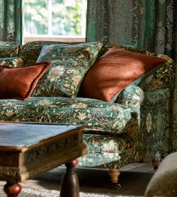 Montreal Velvet Fabric by Morris & Co Forest/Teal