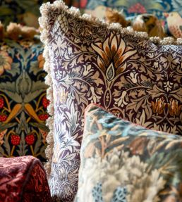 Snakeshead Velvet Fabric by Morris & Co Thistle/Russet