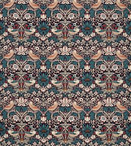 Strawberry Thief Velvet Fabric by Morris & Co Mulberry/Slate