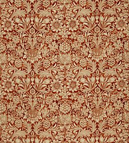 Sunflower Velvet Fabric by Morris & Co Saffron/Vellum
