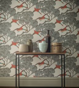 Flying Ducks Wallpaper by Mulberry Home Silver/Taupe