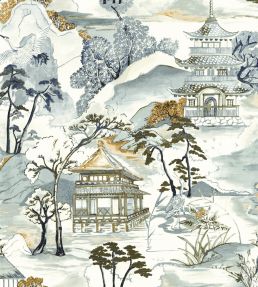 Nara Wallpaper by Casamance Blanc / Celadon