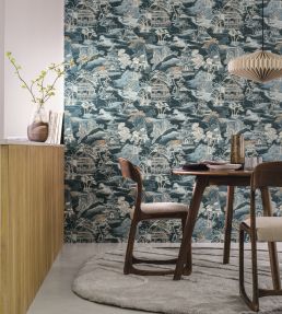 Nara Wallpaper by Casamance Petrole