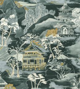 Nara Wallpaper by Casamance Vert Imperial