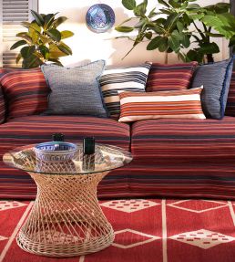 Narrow Anatolia Stripe Fabric by Madeaux 1 Navy
