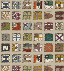 Naval Ensigns Wallpaper by Mulberry Home Red / Plum