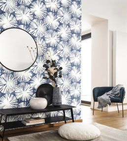 Nenuphar Wallpaper by Casadeco Bleu Indigo