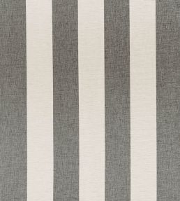 Newport Stripe Fabric by Thibaut Black and Linen