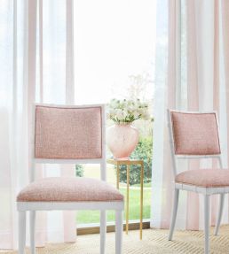 Newport Stripe Fabric by Thibaut Platinum and White
